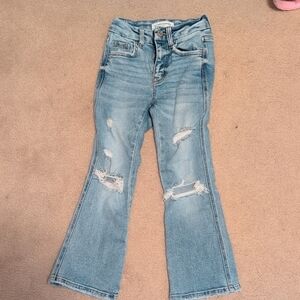 Flying Monkey Light Blue Distressed Flare Jeans
